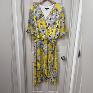 Lane Bryant Yellow Floral Dress